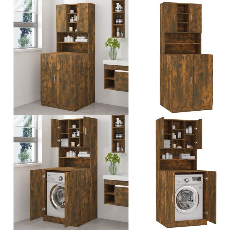 Armoire de machine à laver Chêne fumé Bois d'ingénierie - meuble de machine à laver - meubles de machine à laver - Home & Living