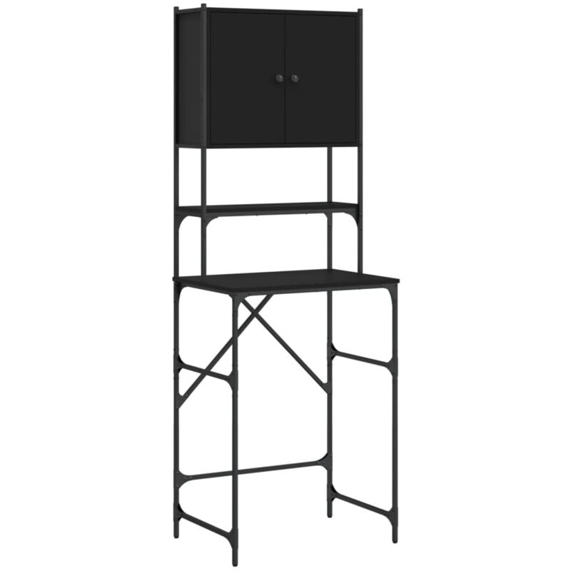 Vidaxl - Armoire de machine à laver noir 68x48,5x194 cm