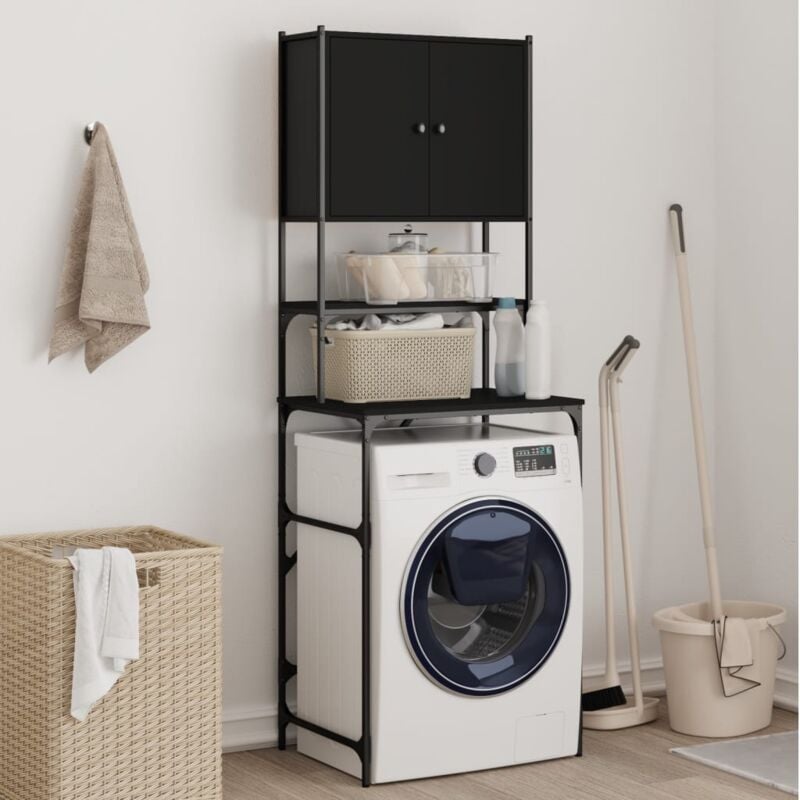 Armoire de machine à laver,Meuble pour lave-linge noir 68x48,5x194 cm CFW440865