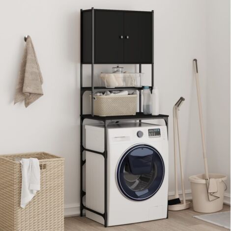 Armoire de machine à laver，Meuble pour lave-linge noir 68x48,5x194 cm CFW440865