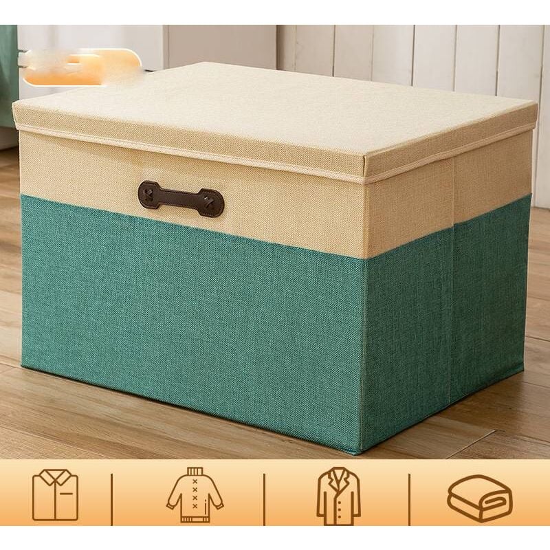 Armoire de maison de boîte de rangement pliante en tissu vert 30L (40x30x25cm)