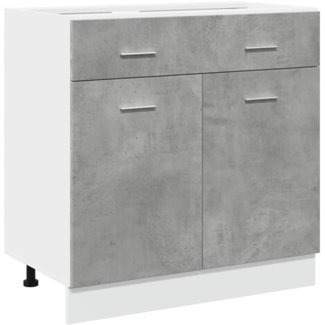 Armoire de plancher à tiroir Gris béton 80x46x81,5 cm Aggloméré vidaXL
