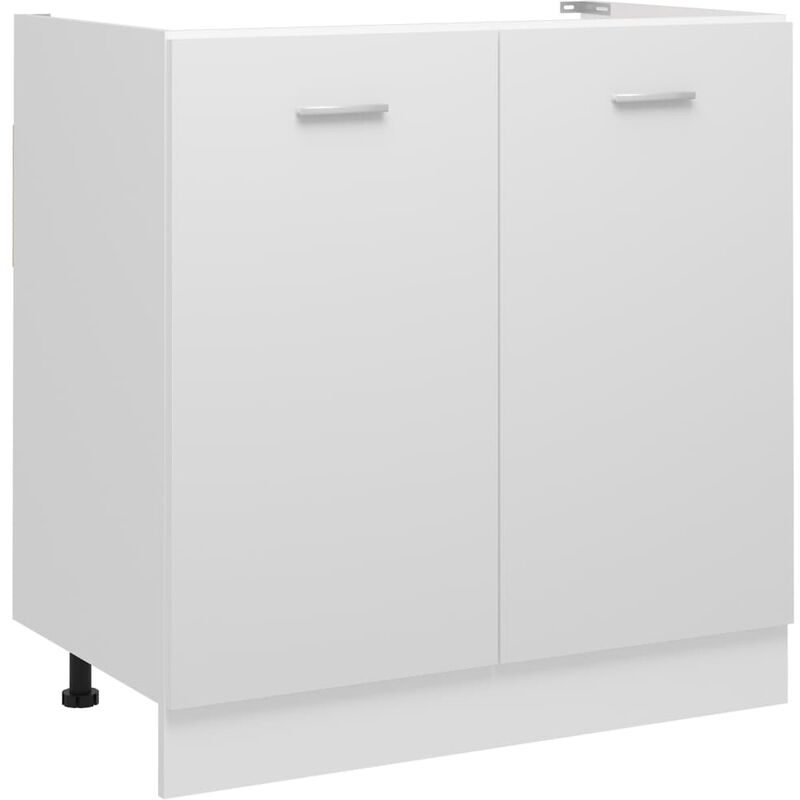 armoire de plancher d'évier armoire de cuisine meuble bas de cuisine blanc 80x46x81,5 cm aggloméré 80538