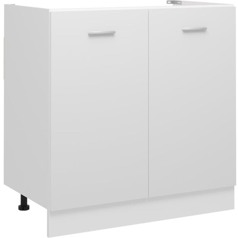 Armoire de plancher d'évier Armoire de cuisine Meuble bas de Cuisine Blanc 80x46x81,5 cm Aggloméré 80538