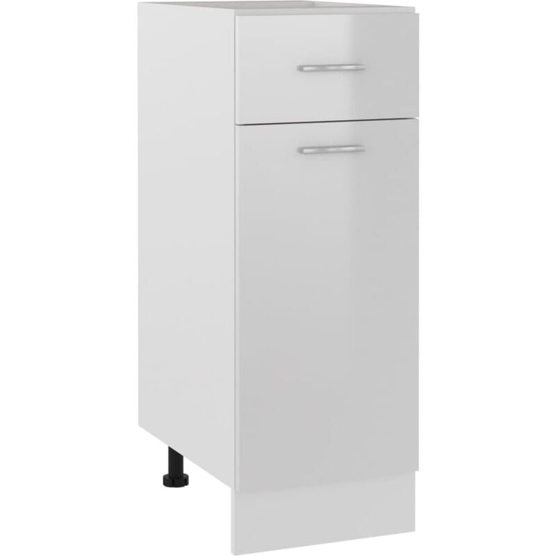 Armoire de plancher Elément bas de cuisine - Meuble de cuisine bas Blanc brillant 30x46x81,5 cm Aggloméré Chic-318557