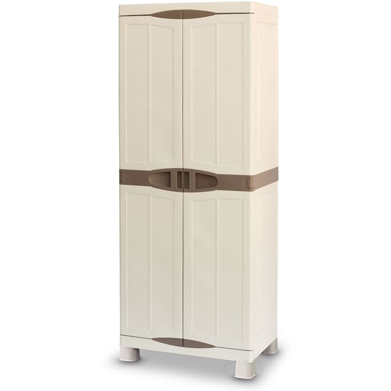 Intec - Armoire de rangement 2 portes 4 Etagères 70 x 47 x 184cm 4 pieds Charge 100kg max
