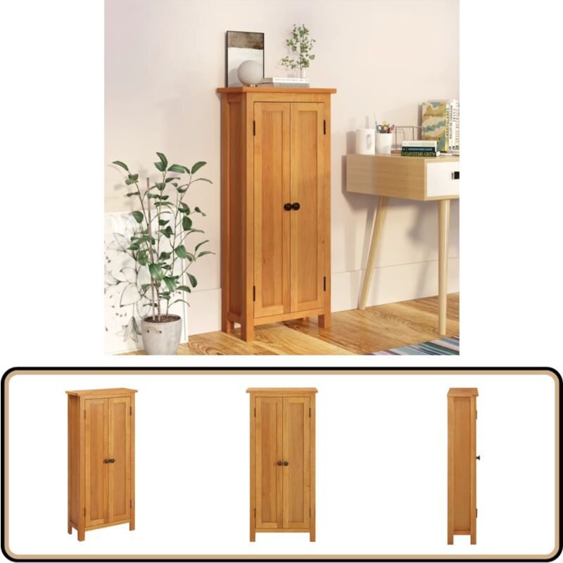 Vidaxl - Armoire de rangement 50x22x110 cm Bois de chêne massif - Meuble De Rangement - Armoire Bibliothèque - Meuble Bois - Chêne Massif - Armoire