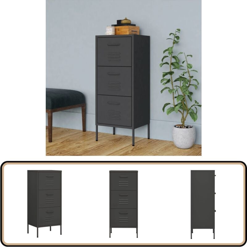 Vidaxl - Armoire de rangement Anthracite 42,5x35x101,5 cm Acier - Meuble De Rangement - Armoire De Rangement - Armoire Latérale - Buffet - Meuble