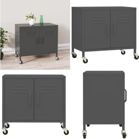 Armoire de rangement Anthracite 60x35x56 cm Acier - Meuble De Rangement - Armoire Métallique - Armoire Anthracite - Meuble De Salon - Rangement Salle De Séjour - Home & Living
