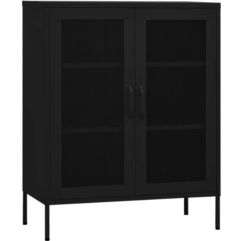 vidaXL Opbergkast 80x35x101,5 cm staal zwart336178
