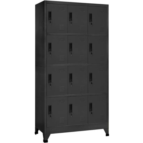 Armoire de rangement, Armoire à casiers anthracite 90x45x180 cm acier pks38944 DESIGN IN