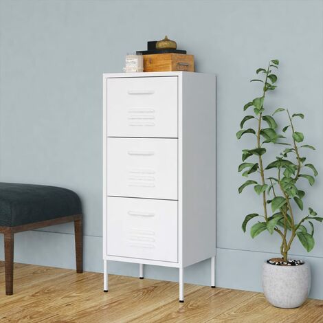 Armoire de rangement  Armoire de chambre Blanc 42,5x35x101,5 cm Acier 28075