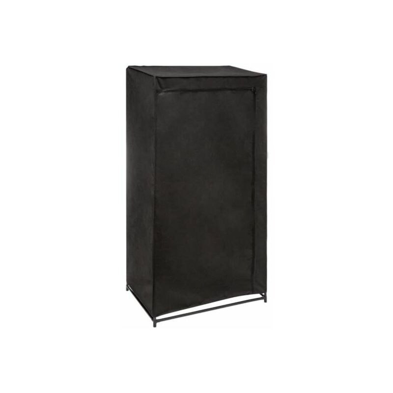Armoire de rangement avec 1 penderie non tissé coloris noir - Longueur 70 x Profondeur 46 x Hauteur 148 cm Pegane
