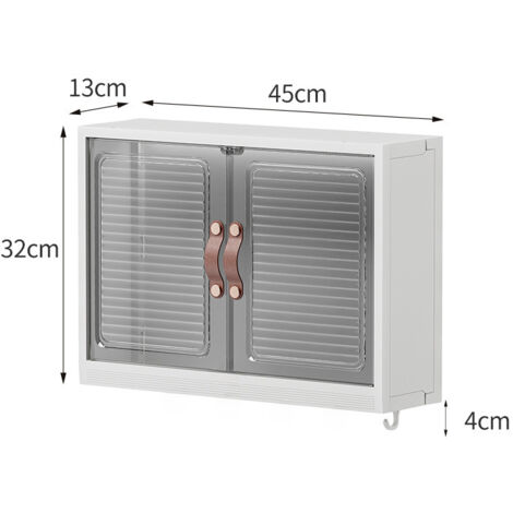 Armoire de rangement avec miroir blanc, boîte de rangement murale en deux parties, 45 x 13 x 32 cm, étagère à cosmétiques à poser sur le comptoir de la salle de bain