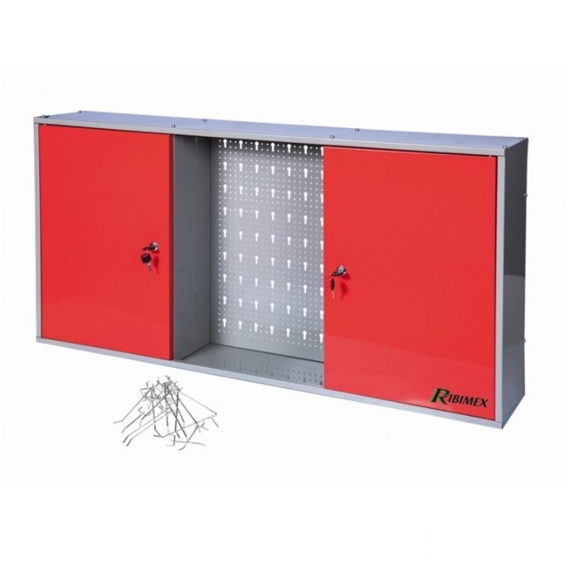 Armoire de rangement avec panneau perforé et crochets Ribimex PRPMRA2P