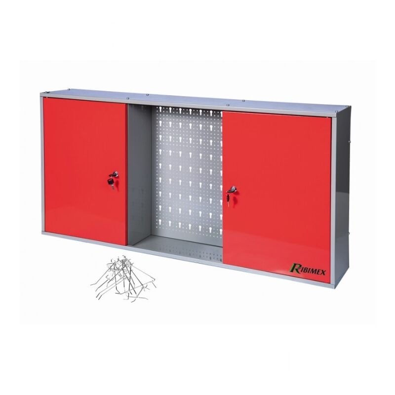 Armoire de rangement avec panneau perforé et crochets Ribimex PRPMRA2P