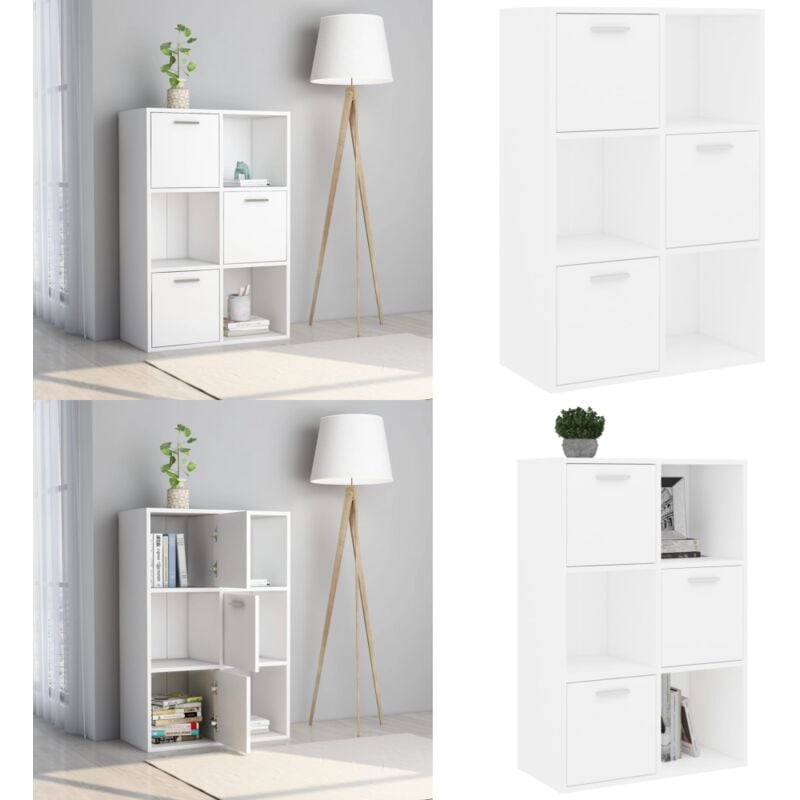 Vidaxl - Armoire de rangement Blanc 60x29,5x90 cm Bois d'ingénierie - Bibliothèque Blanche - Bibliothèque Design - Meuble Rangement - Étagère Ouverte
