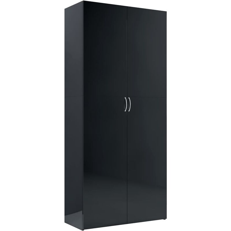 Vidaxl - Armoire de Rangement 80x35,5x180 cm Aggloméré Noir Brillant