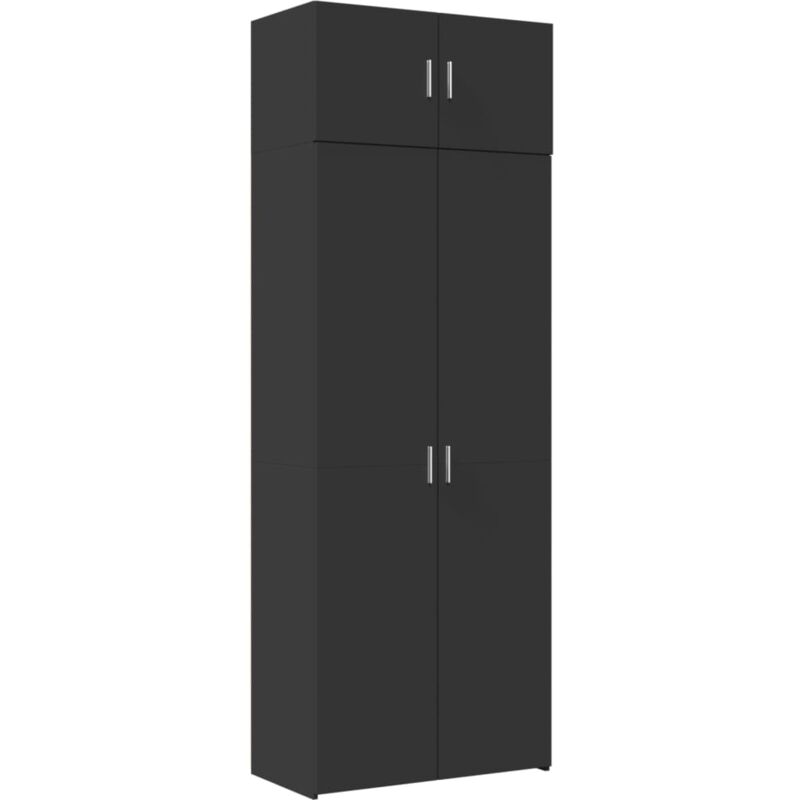 Vidaxl - Armoire de rangement noir 80x42,5x225 cm bois d'ingénierie