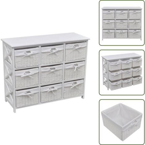 Armoire de rangement Blanc - Meuble De Rangement - Armoire Blanche - Armoire Moderne - Armoire Avec Tiroirs - Rangement Intérieur