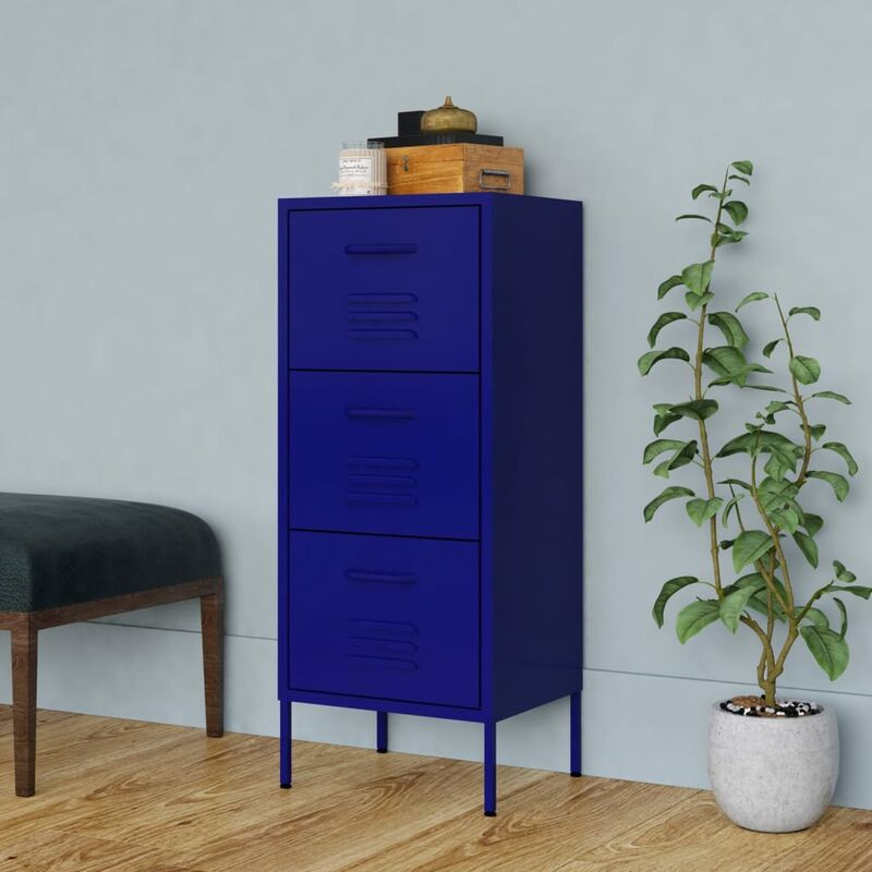 Vidaxl - Armoire de rangement Bleu marine 42,5x35x101,5 cm Acier