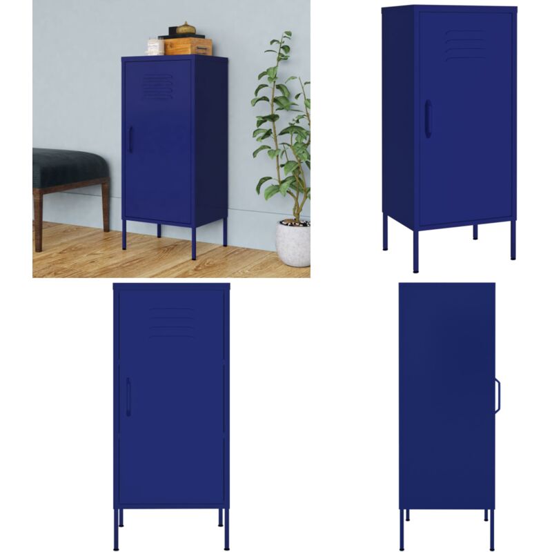 Armoire de rangement Bleu marine 42,5x35x101,5 cm Acier - Meuble De Rangement - Armoire De Rangement - Armoire Bleue - Meuble Acier - Rangement Salle
