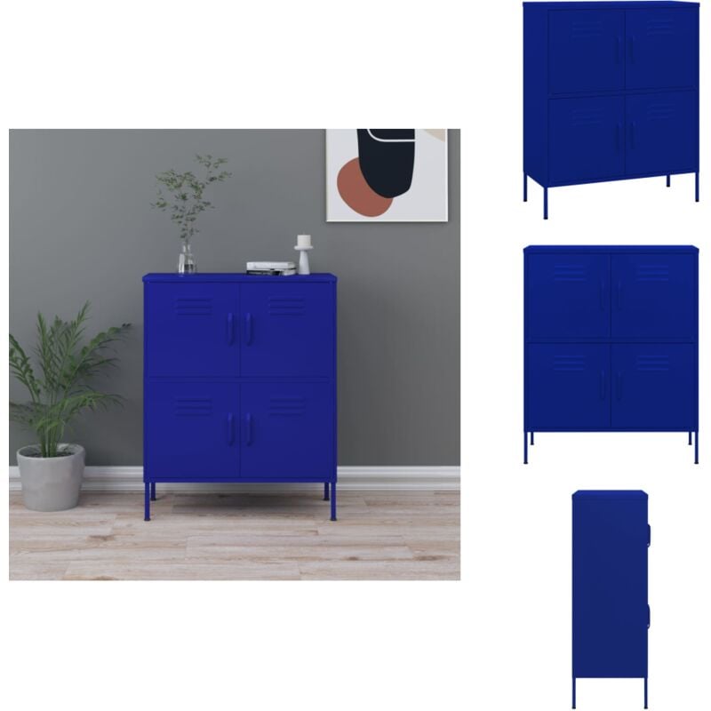 Armoire de rangement Bleu marine 80x35x101,5 cm Acier - Armoire De Rangement - Meuble De Rangement - Armoire Bleue - Armoire Acier - Rangement
