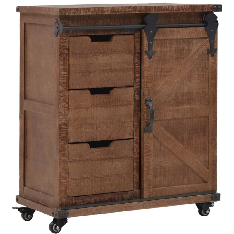 Armoire de rangement Bois de sapin massif 64x33,5x75 cm Marron