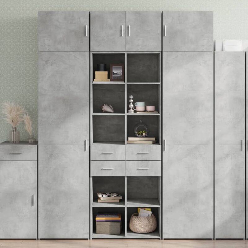 Vidaxl - Armoire de rangement gris béton 70x42,5x225cm bois d'ingénierie