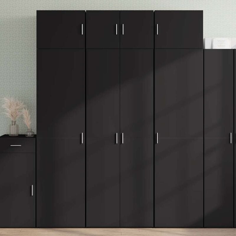 Vidaxl - Armoire de rangement noir 70x42,5x225 cm bois d'ingénierie