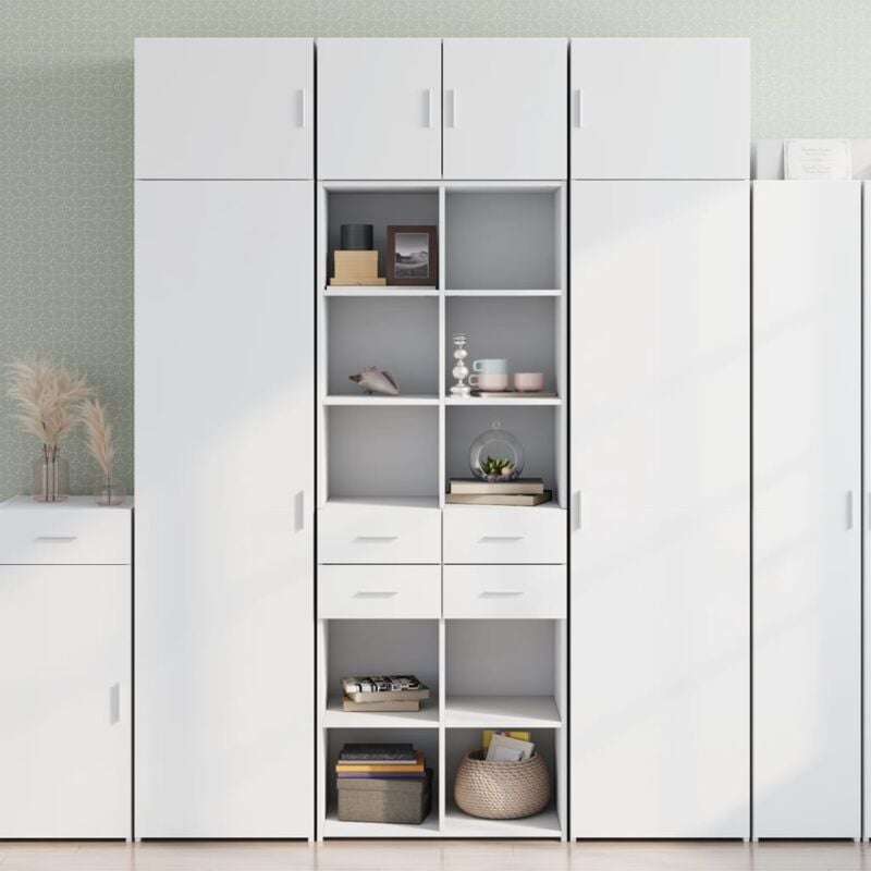 vidaXL Armoire de rangement blanc 70x42,5x225 cm bois d'ingénierie