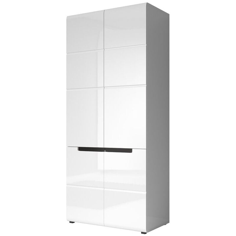 Meublorama - Armoire de rangement lucia coloris blanc - 91 x 207 x 60 cm