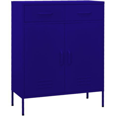 Armoire de rangement, Commode, Meuble de Rangement Bleu marine 80x35x101,5 cm Acier HYB63854