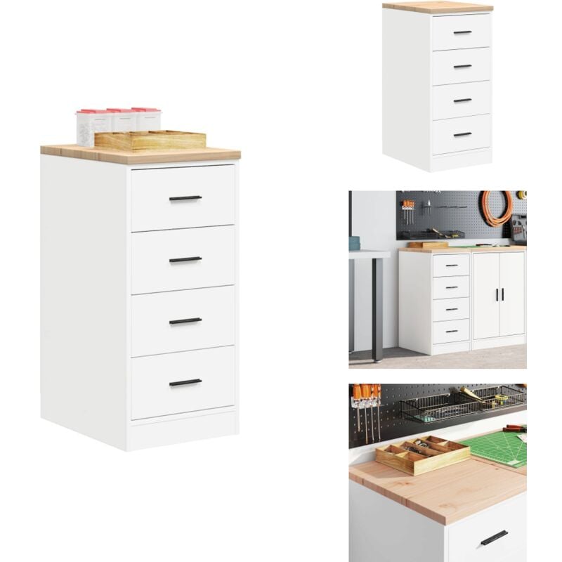 Vidaxl - Armoire de rangement de garage blanc 40x51x85 cm bois de pin - Armoire De Rangement De Garage - Armoires De Rangement De Garage - Armoire