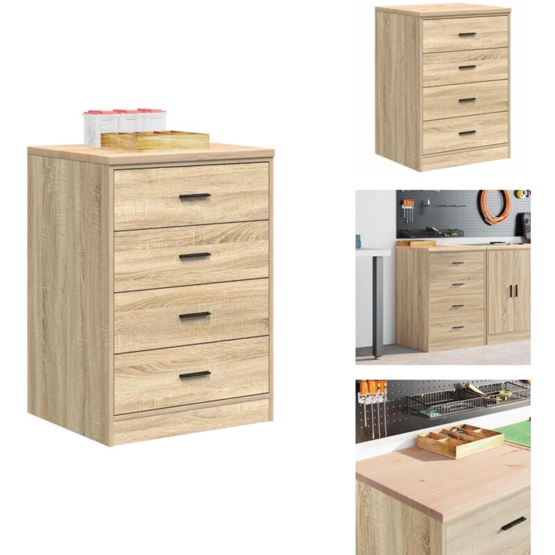 Vidaxl - Armoire de rangement de garage chêne sonoma 60x51x85cm bois pin - Armoire De Rangement De Garage - Armoires De Rangement De Garage - Armoire