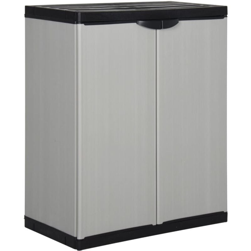 Vidaxl - Armoire de rangement de jardin 1 étagère Gris/noir 68x40x85 cm