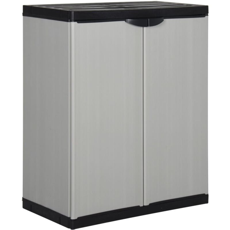Armoire de rangement de jardin 1 étagère Gris noir 68x40x85 cm