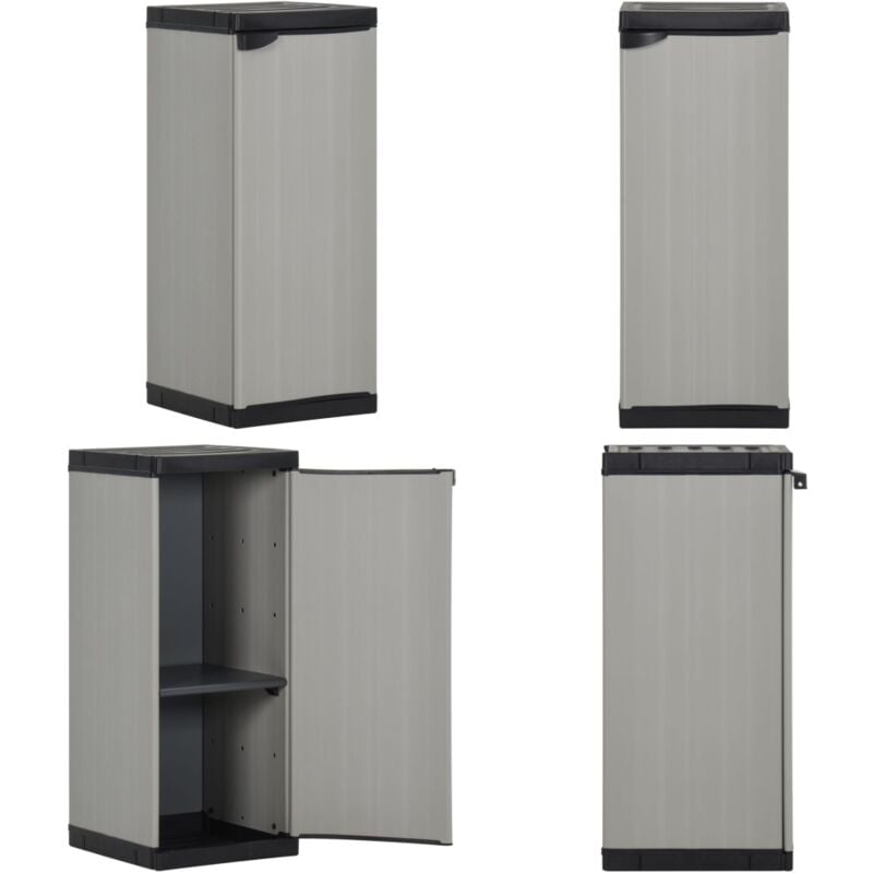 Vidaxl - Armoire de rangement de jardin 1 étagère Gris/noir 35x40x85 cm - Meuble De Jardin - Armoire De Rangement Extérieur - Rangement Jardin