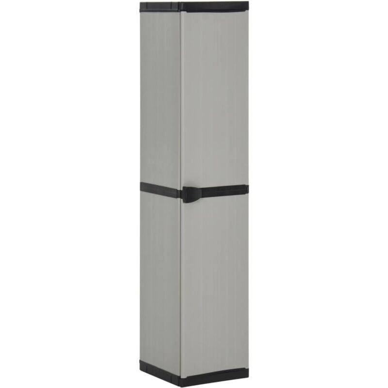 Armoire de rangement de jardin Armoire de chambre 3 étagères Gris/noir 34x40x168cm 83807