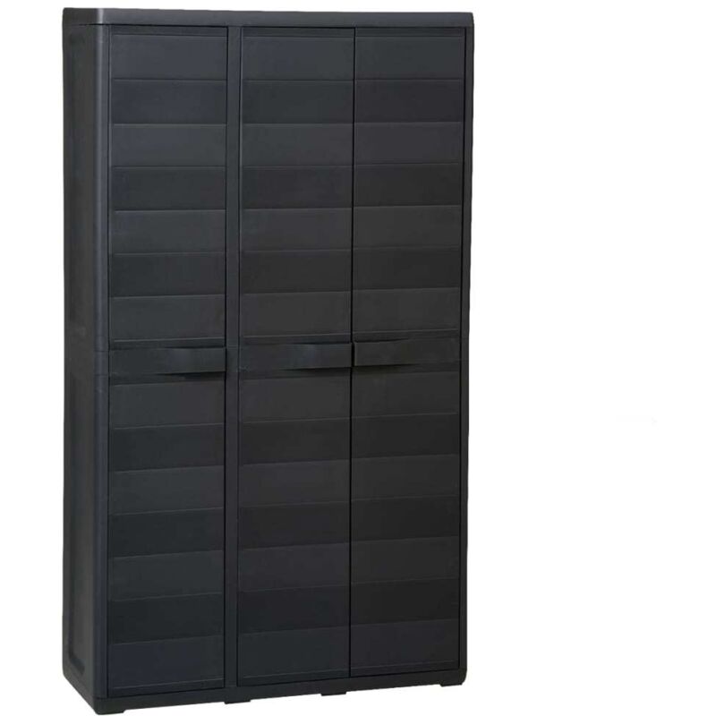 Armoire de rangement de jardin avec 4 étagères Noir