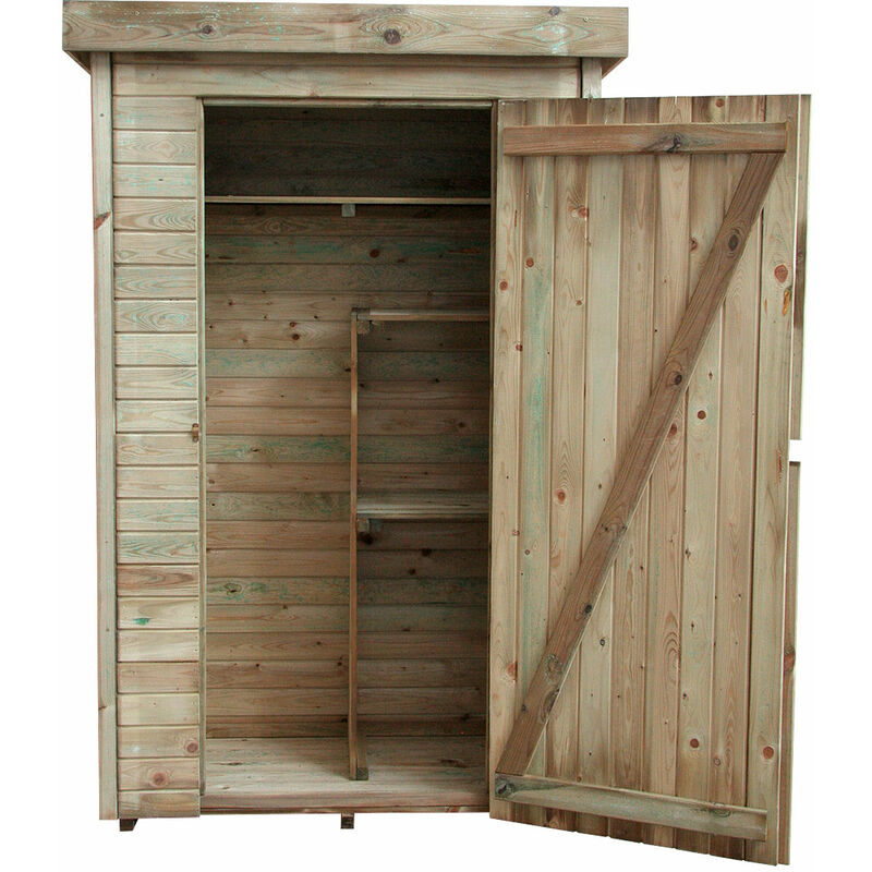 Armoire De Rangement De Jardin En Bois Traite 198x130x69cm Santiago Cmj340296