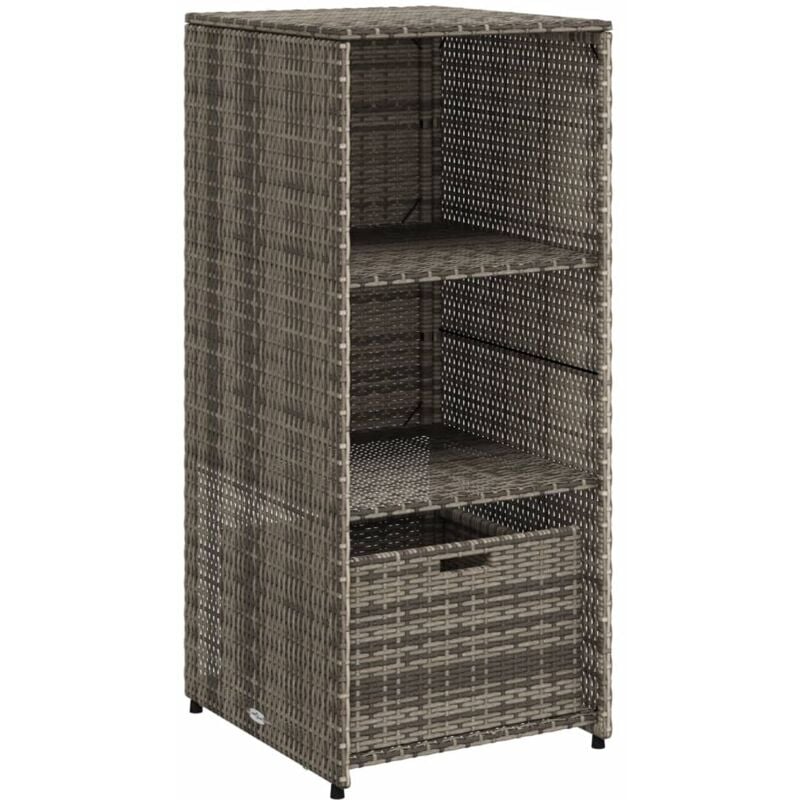 Vidaxl - Armoire de rangement de jardin gris 50x55x115 cm résine tressée