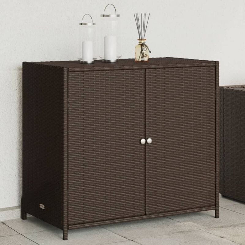 Armoire de rangement de jardin marron 83x45x76cm résine tressée Vidaxl