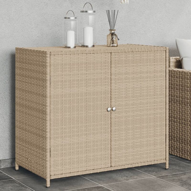 Armoire de rangement de jardin beige 83x45x76 cm résine tressée Vidaxl