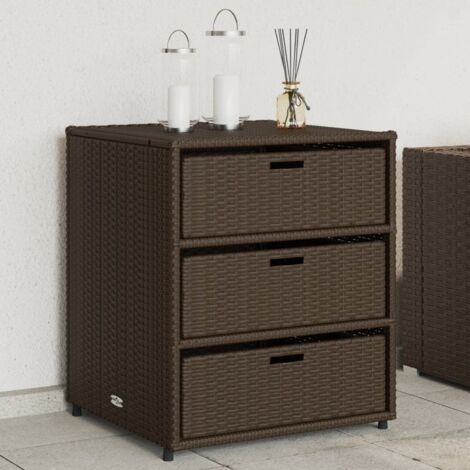 Armoire de rangement de jardin marron 55x59x69 résine tressée