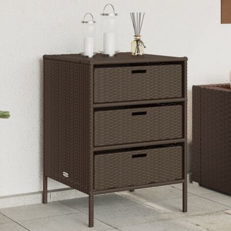 Armoire de rangement de jardin marron 55x59x80 résine tressée