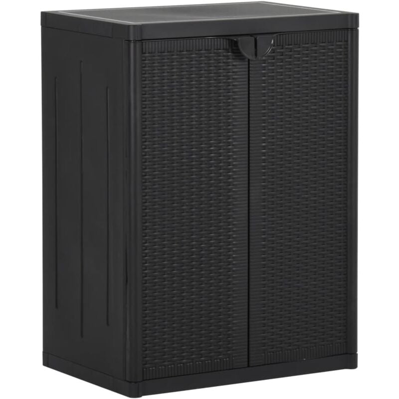 Vidaxl - Armoire de rangement de jardin Noir 65x45x88 cm pp Rotin