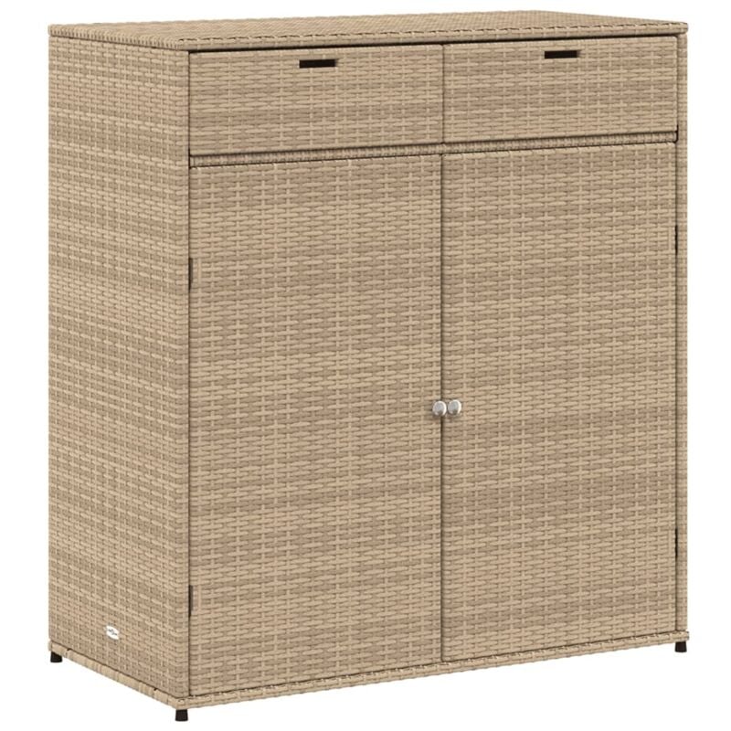 Vidaxl - Armoire de rangement jardin beige 105x55x113 cm résine tressée