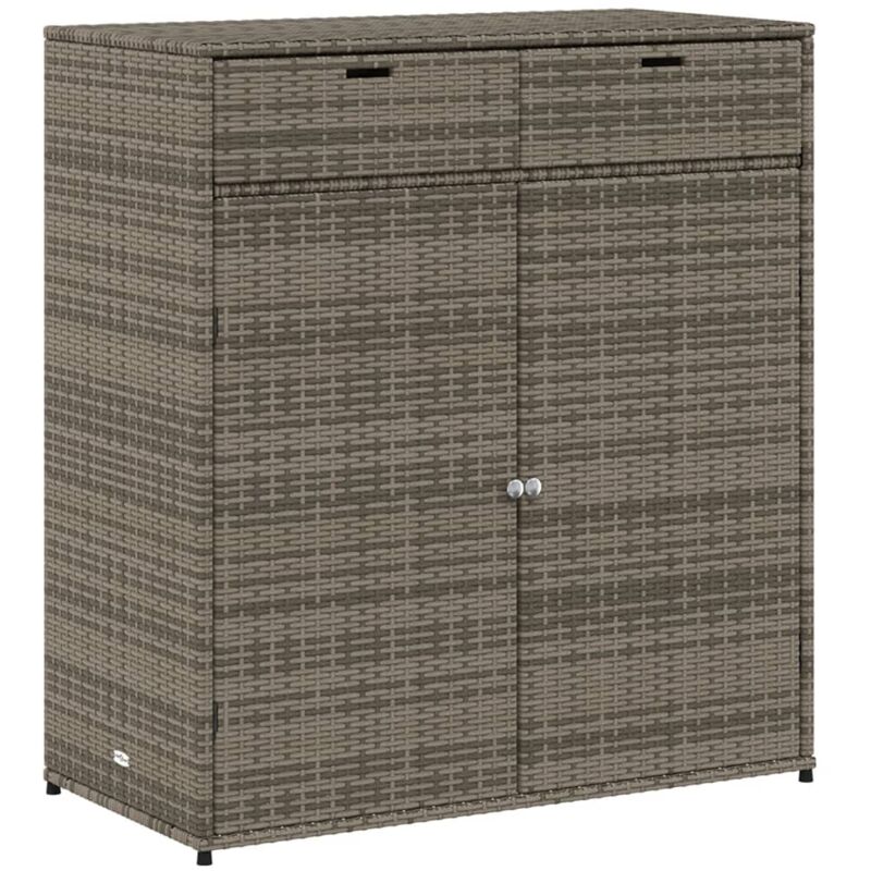 vidaXL Armoire de rangement de jardin gris 105x55x113cm résine tressée