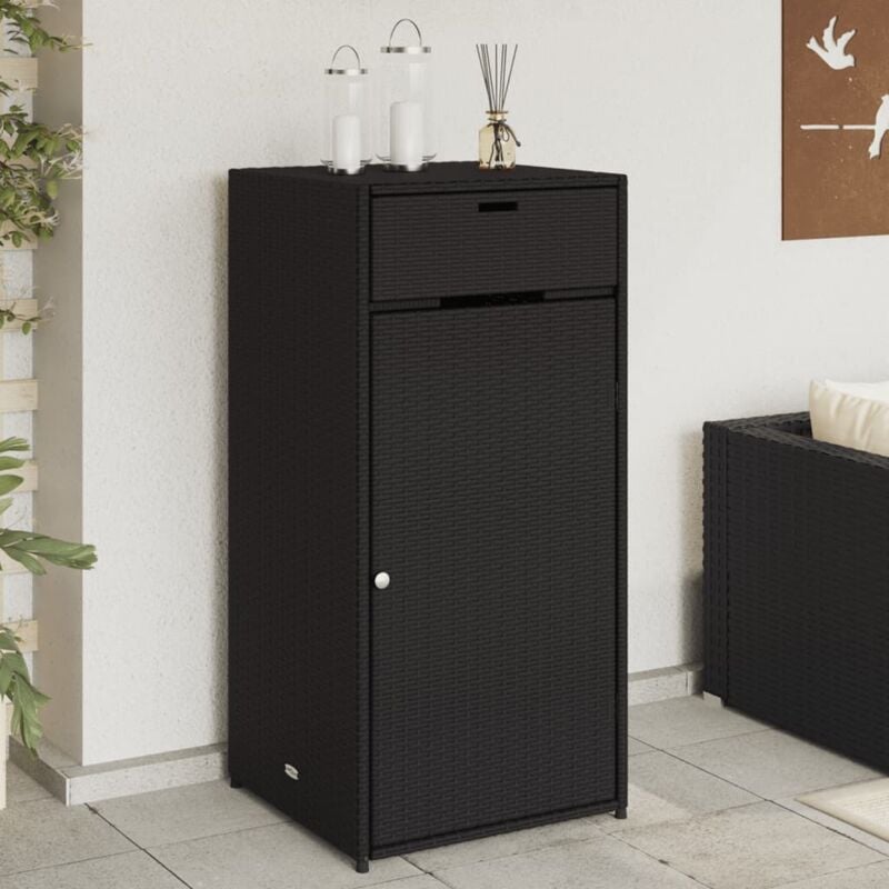 Armoire de rangement de jardin noir 55x55x111 cm résine tressée Vidaxl